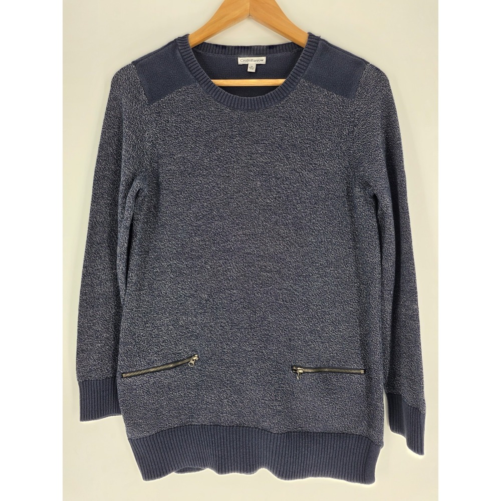 Women's Vintage Y2K Croft and Barrow Sweater Size Medium Blue Zippers